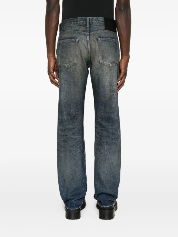 Rick Owens DRKSHDW ダメージ ストレートジーンズ | ブルー | FARFETCH JP