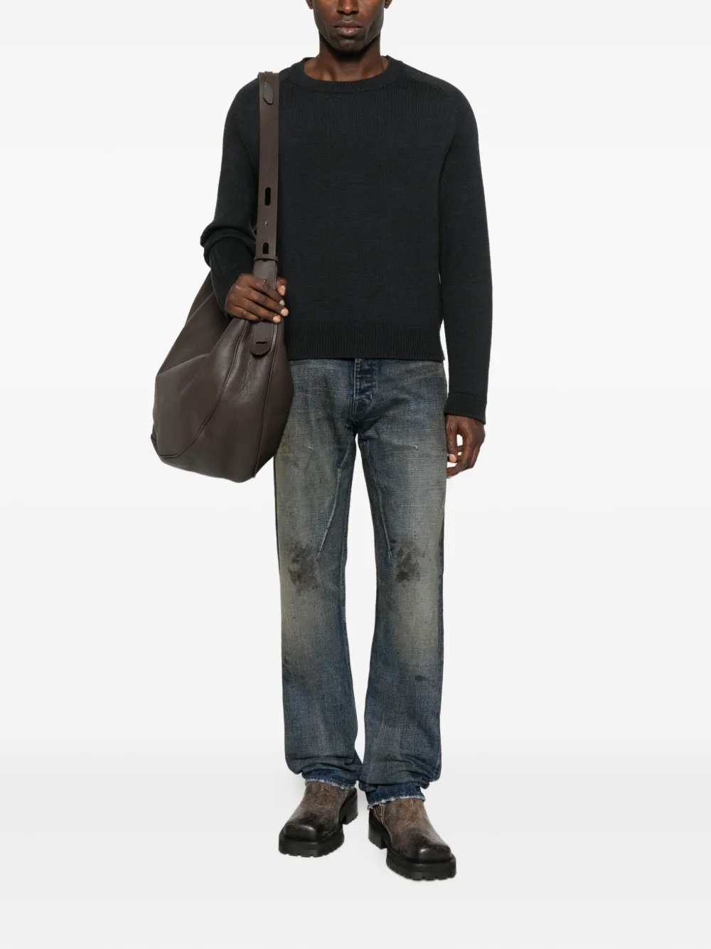 Rick Owens DRKSHDW Gerafelde straight jeans - Blauw