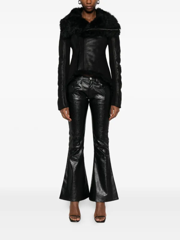 ジャケット・アウター RICKOWENS o fur collar leather jacket Rick owens fur jacket - Gem