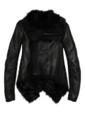 Rick Owens fur-trimmed leather jacket - Black