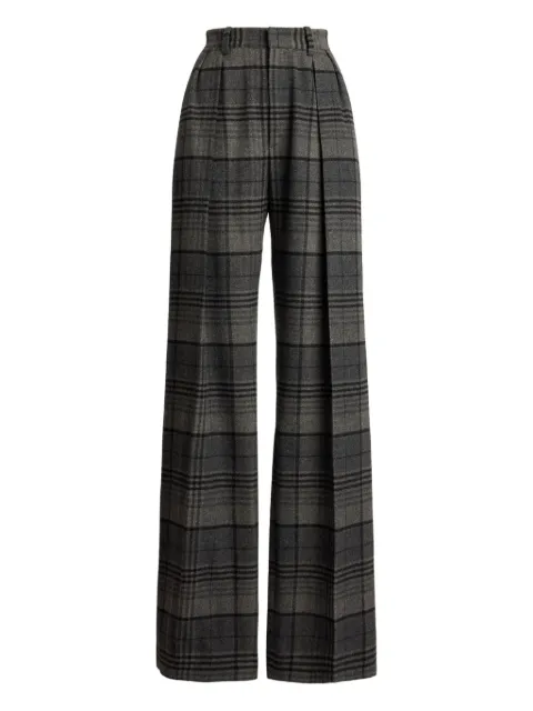 Ralph Lauren Collection pleated plaid trousers