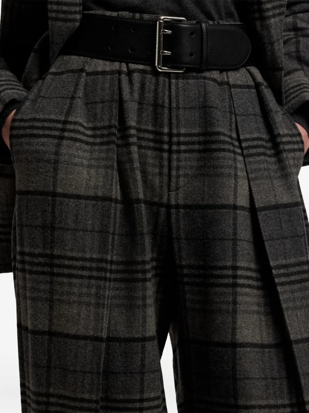 Ralph Lauren Collection Geruite plooibroek Grijs