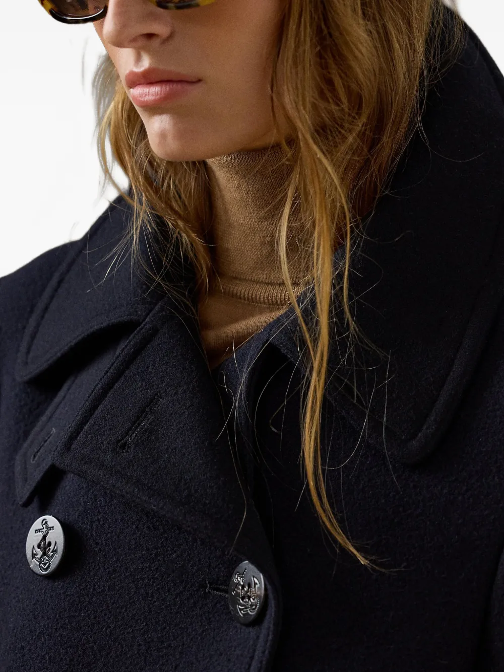 Ralph Lauren Double-breasted Anchor-button Jacket In Blue