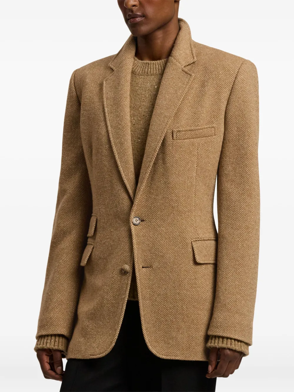 Ralph Lauren Collection Eli Basket-weave Tweed Jacket In Brown
