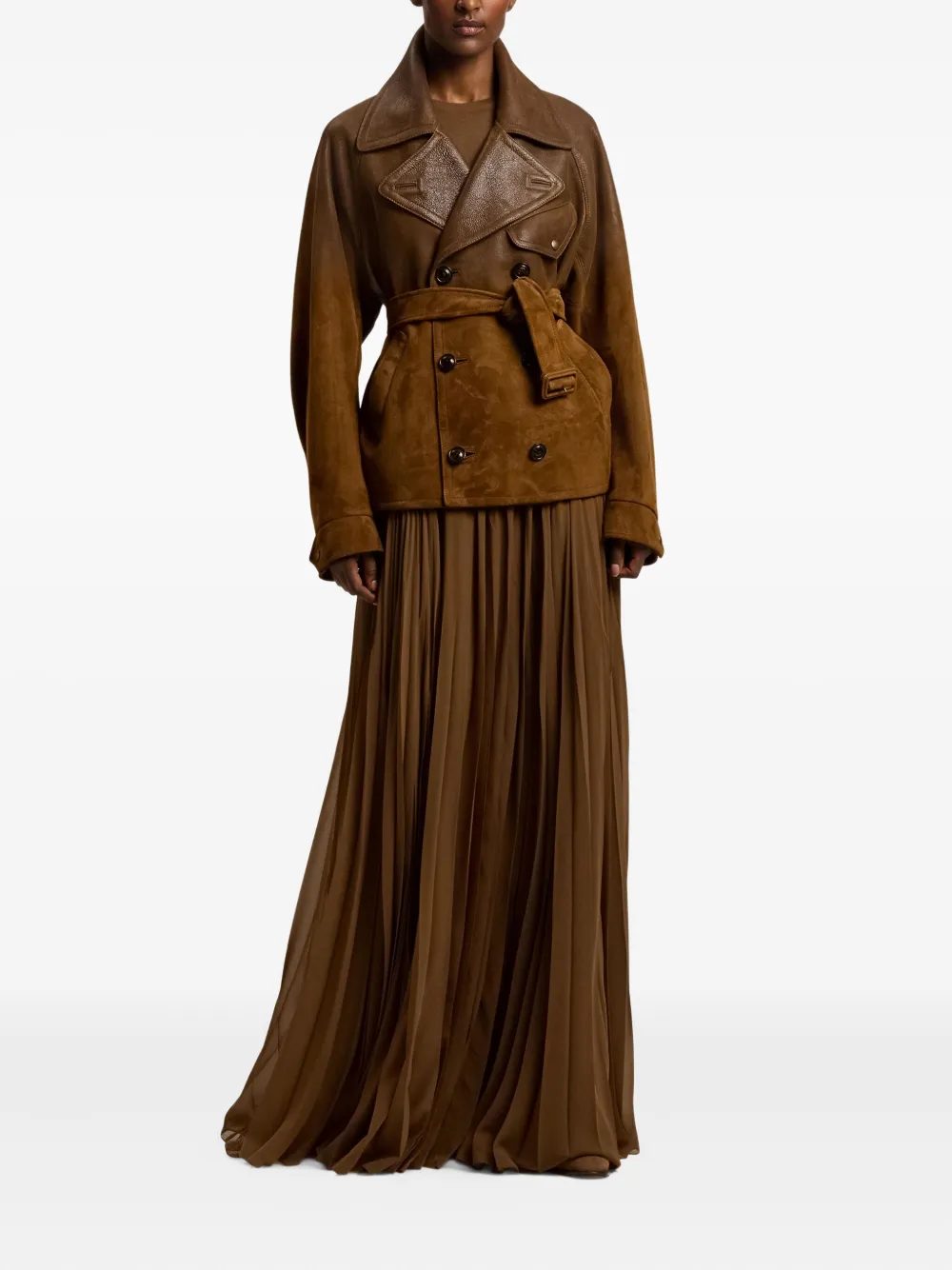 Ralph Lauren Eldridge Lambskin Moto Jacket In Brown