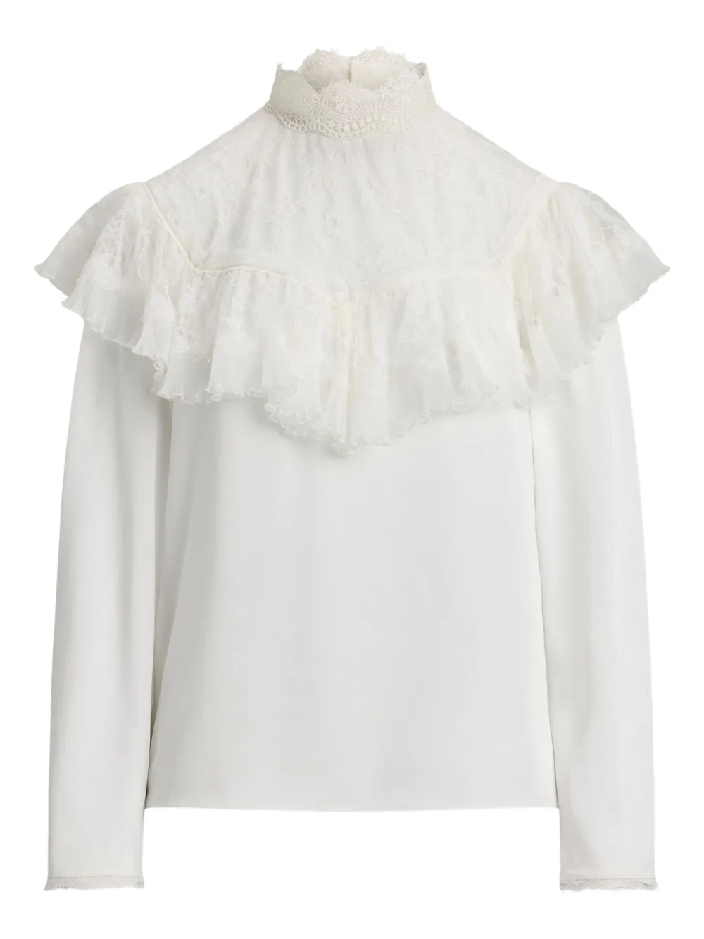 Ralph Lauren Collection lace-insert ruffled blouse | White | Image 1