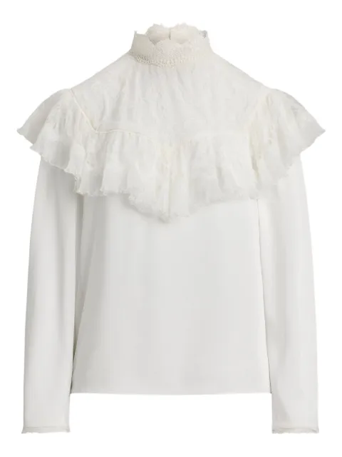 Ralph Lauren Collection lace-insert ruffled blouse