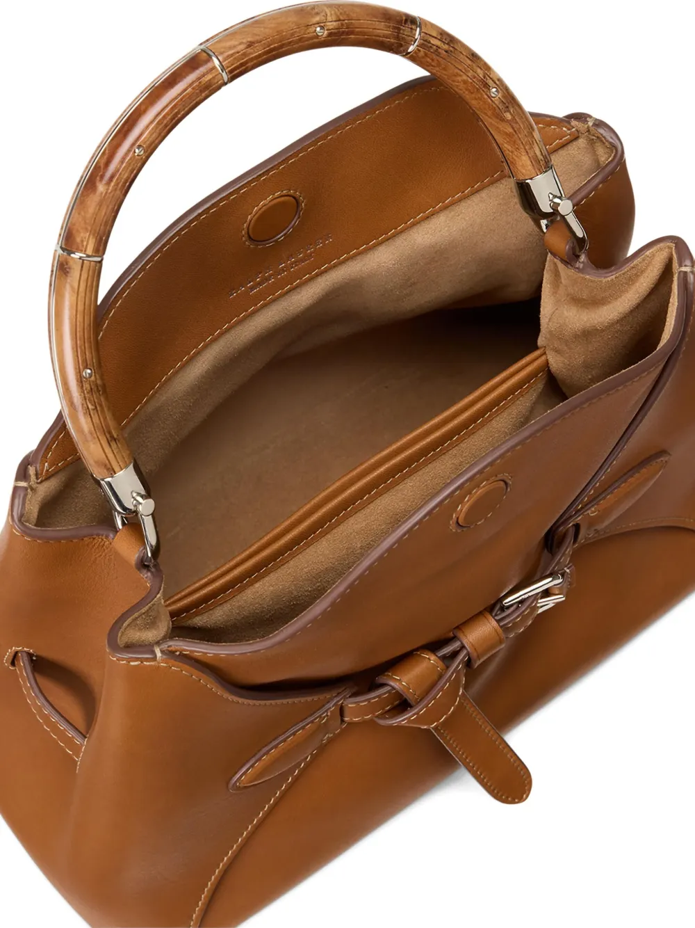 Ralph Lauren Medium Bamboo-handle Tote Bag In Brown