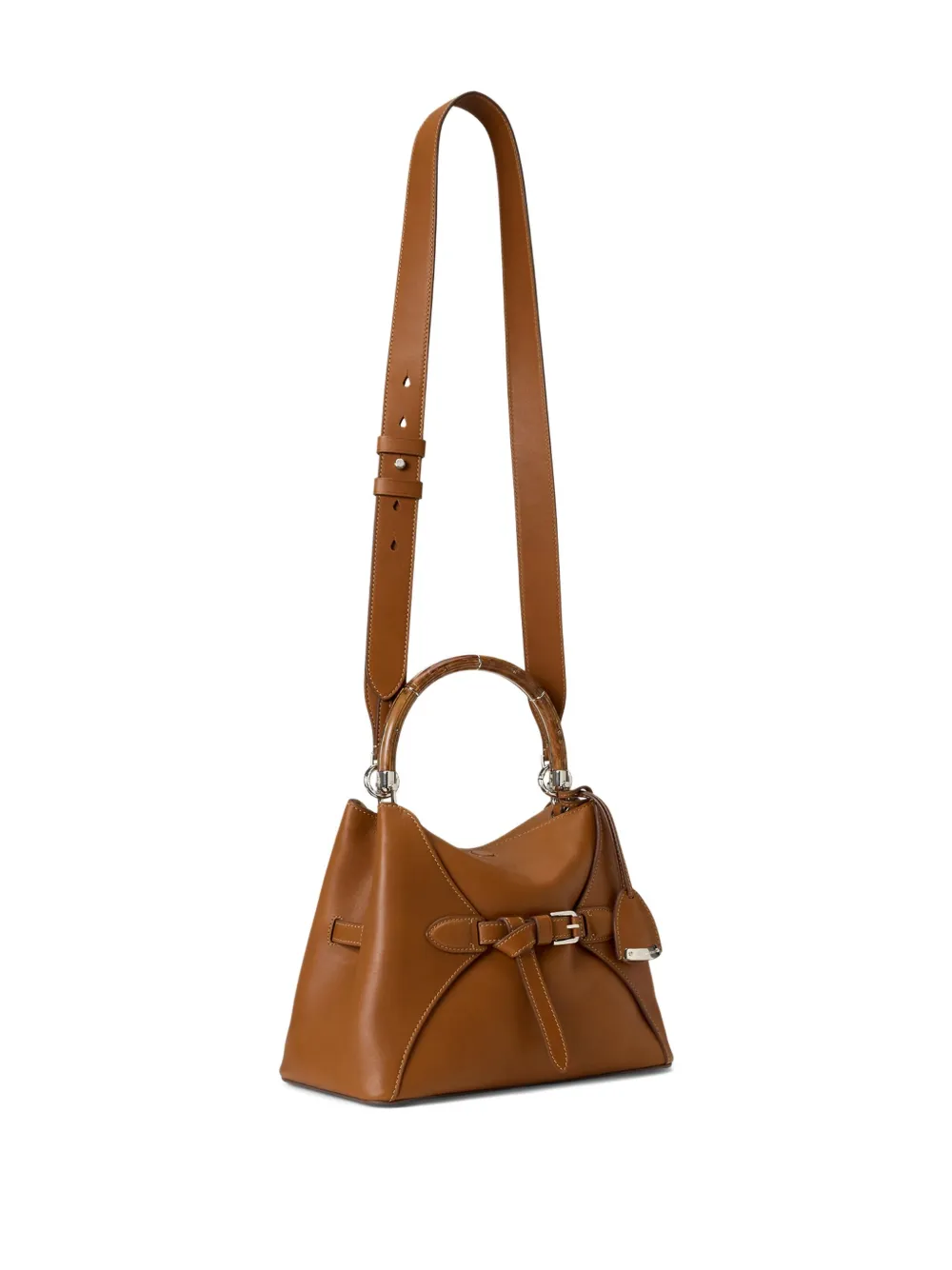 Ralph Lauren Medium Bamboo-handle Tote Bag In Brown