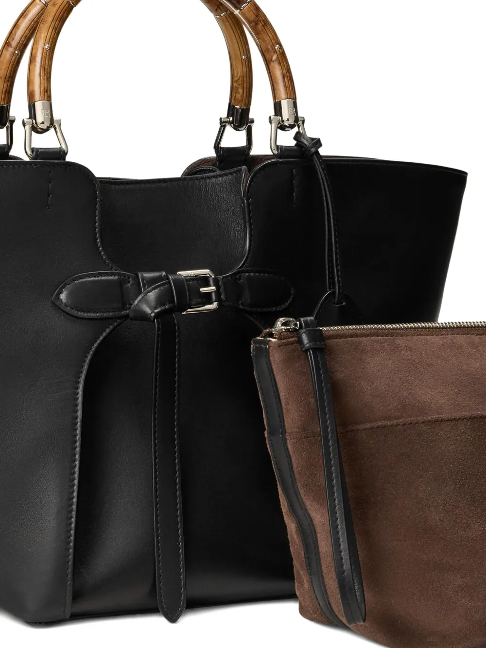 Ralph Lauren Collection Medium leren shopper Zwart