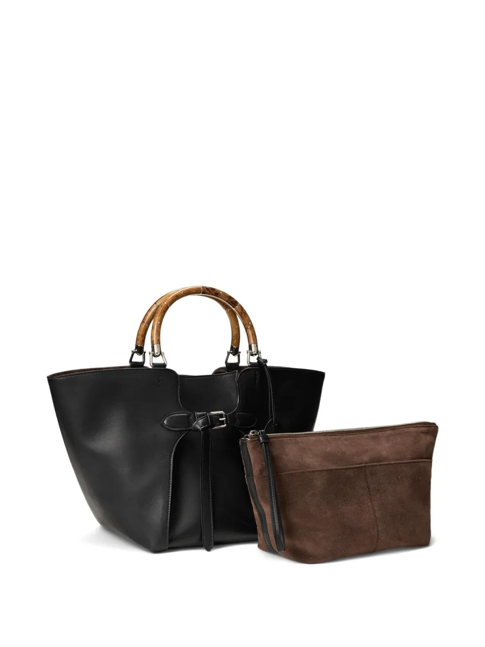 Ralph Lauren Collection Medium leren shopper Zwart