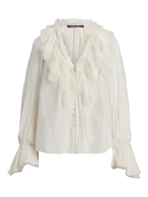 Ralph Lauren Collection Kensley ruffle-detail bell-sleeve blouse