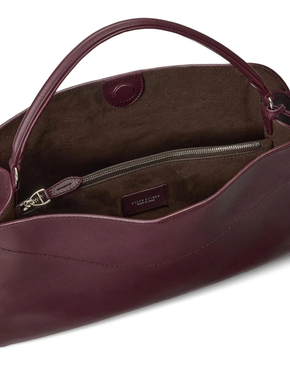 Ralph Lauren Collection Medium leren boekentas met gewelfde handgreep Rood