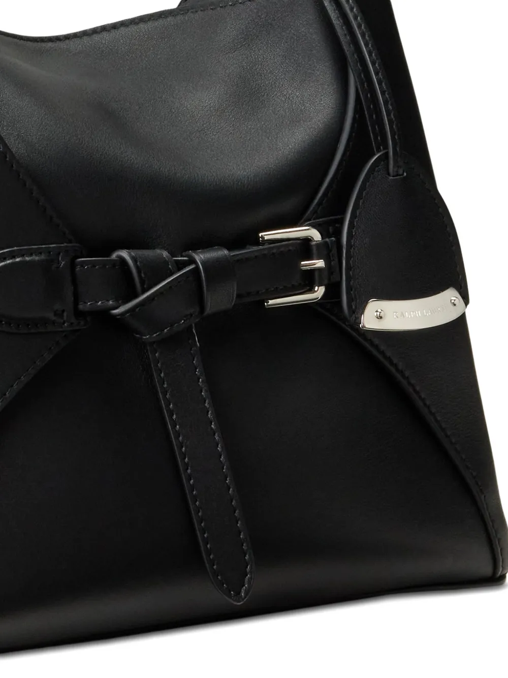 Ralph Lauren The Ralph Calfskin Top Handle In Black