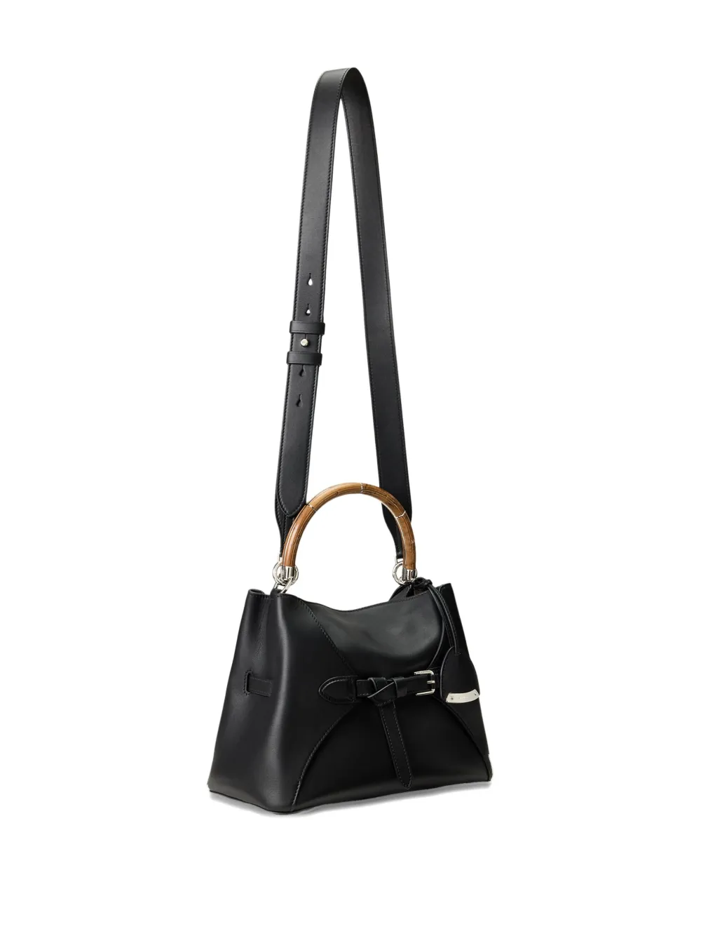 Ralph Lauren The Ralph Calfskin Top Handle In Black