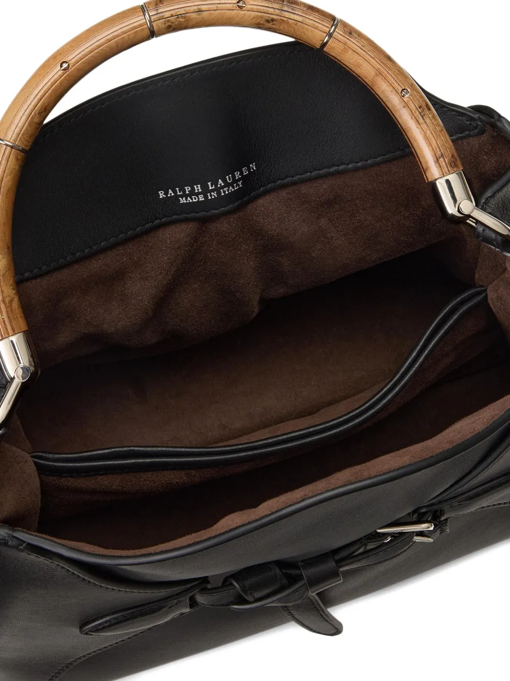 Ralph Lauren The Ralph Calfskin Top Handle In Black