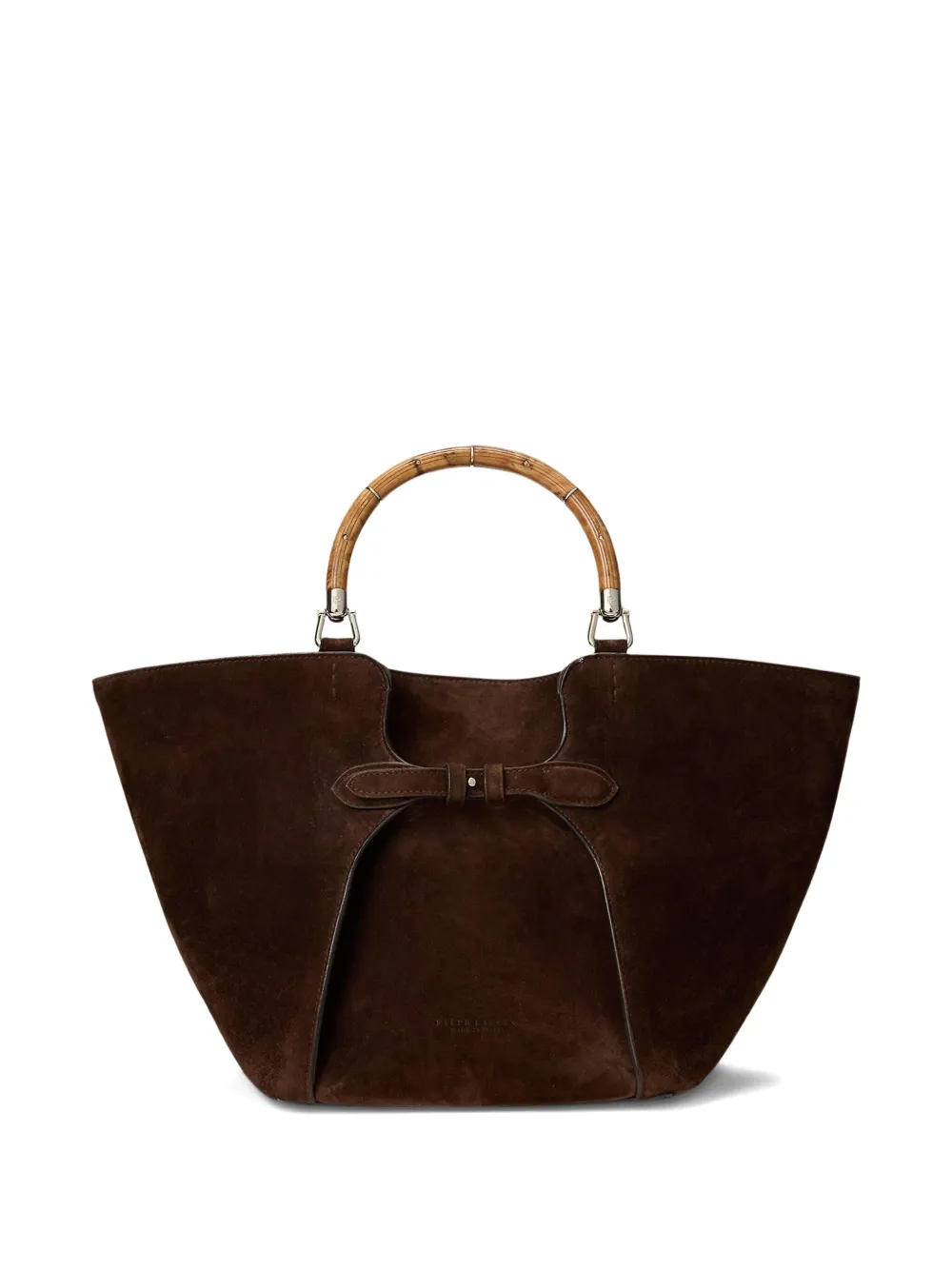 Ralph Lauren Medium Suede Tote Bag In Brown