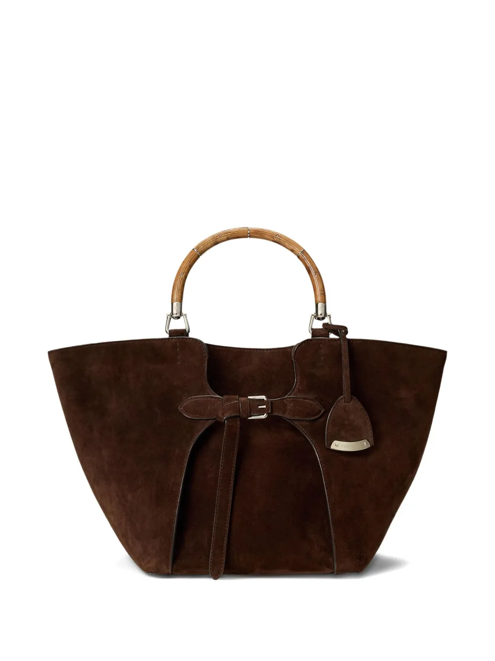 Ralph Lauren Medium Suede Tote Bag In Brown