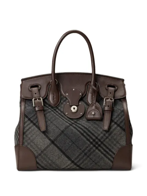 Ralph Lauren Collection medium plaid panelled satchel bag