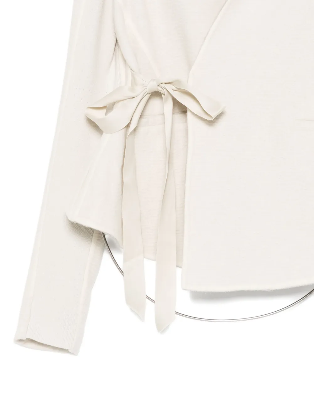 Rick Owens Wrap-tie Cardigan In White