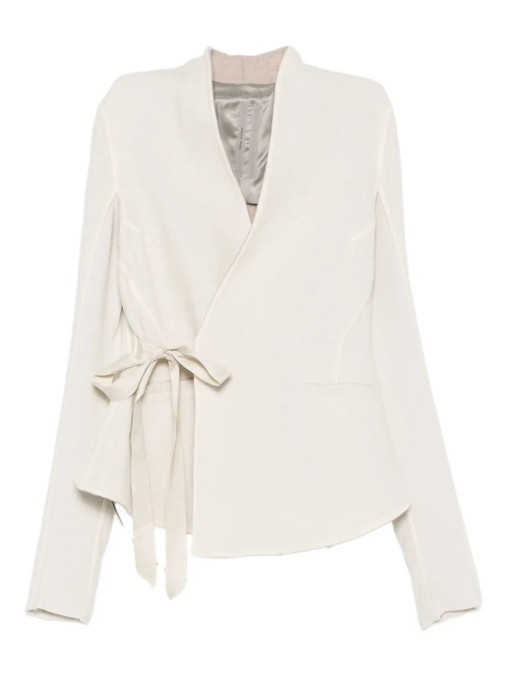 Rick Owens Wrap-tie Cardigan In White