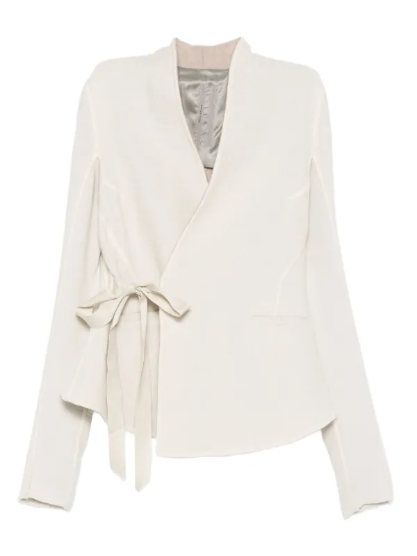Rick Owens Wrap-tie Cardigan in White
