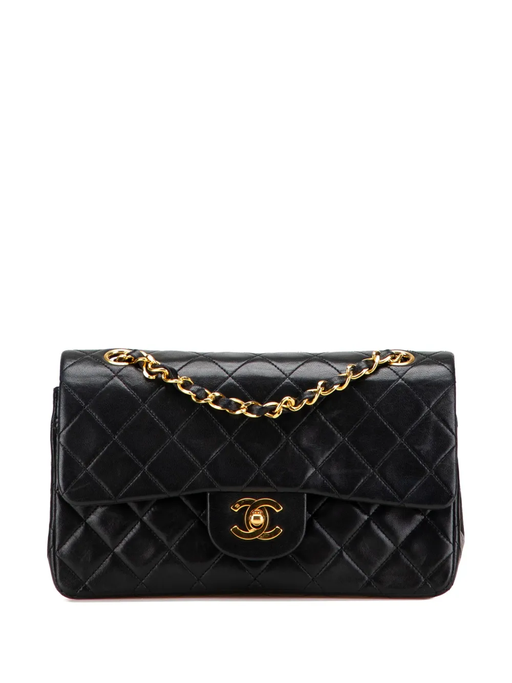 CHANEL Pre-Owned 1989-1991 スモール クラシック ラムスキン ダブルフラップ ショルダーバッグ - ブラック CHANEL Pre-Owned 1989-1991 スモール クラシック ラムスキン ダブルフラップ ショルダーバッグ - ブラック