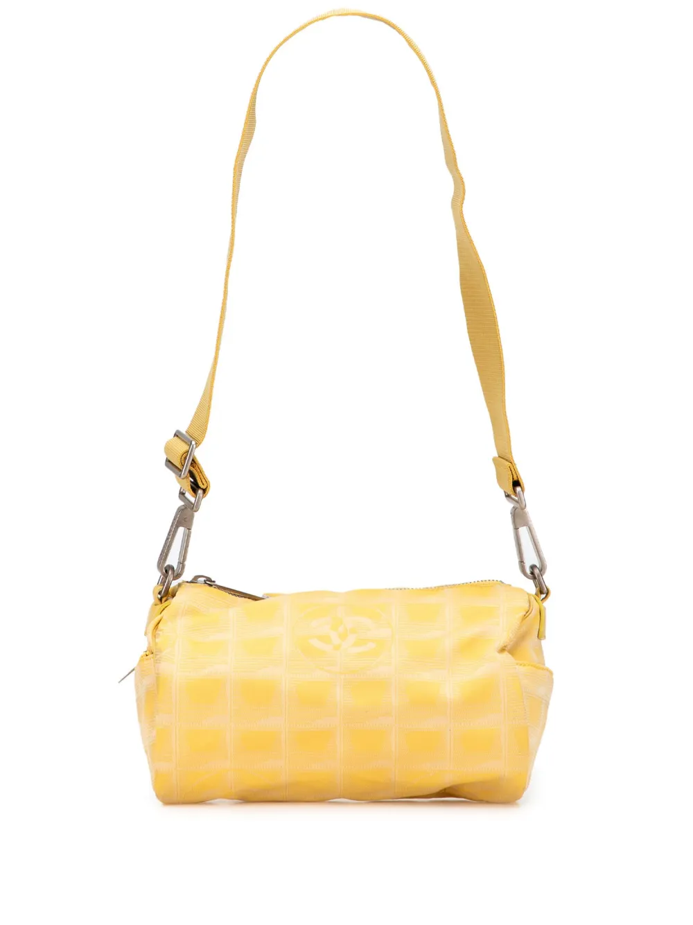 CHANEL Pre-Owned 2002-2003 ニュートラベル ライン ナイロン バレル ショルダーバッグ - イエロー CHANEL Pre-Owned 2002-2003 ニュートラベル ライン ナイロン バレル ショルダーバッグ - イエロー