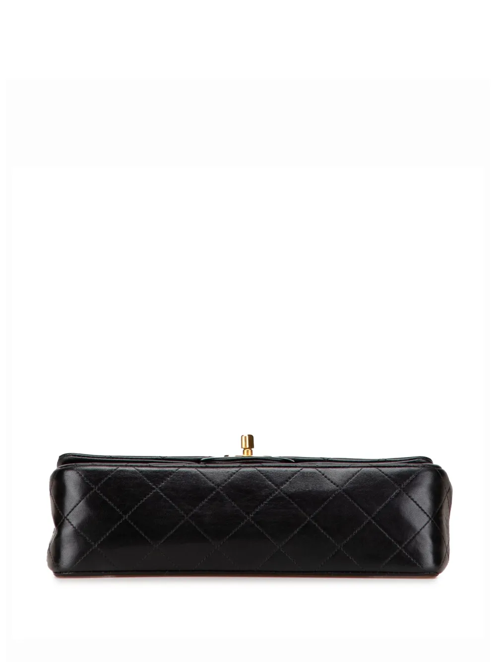Pre-owned Chanel 1994-1996 Small Classic Lambskin Double Flap Shoulder Bag In Black