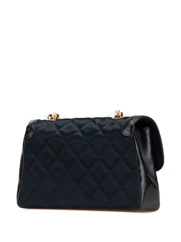 CHANEL Pre-Owned 1989-1991 ココマーク マトラッセ サテン ビジュー