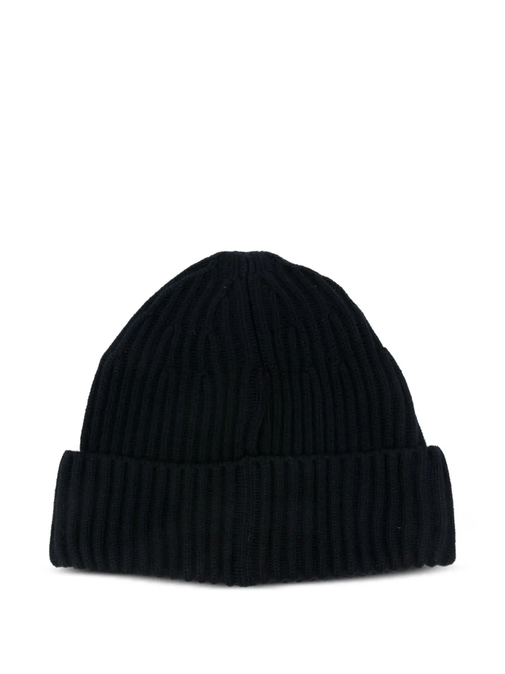 Stone Island ribbed logo-patch beanie hat - Blauw