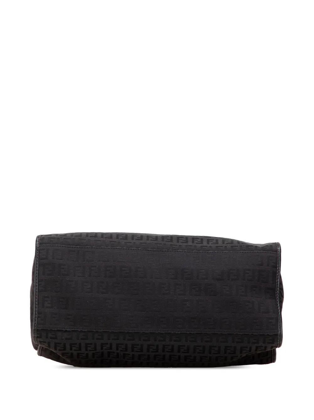 Pre-owned Fendi 2000-2010 Zucchino Canvas Tote Bag In Black