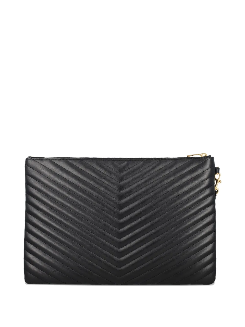 Saint Laurent Cassandre Matelassé Leather Clutch In Black