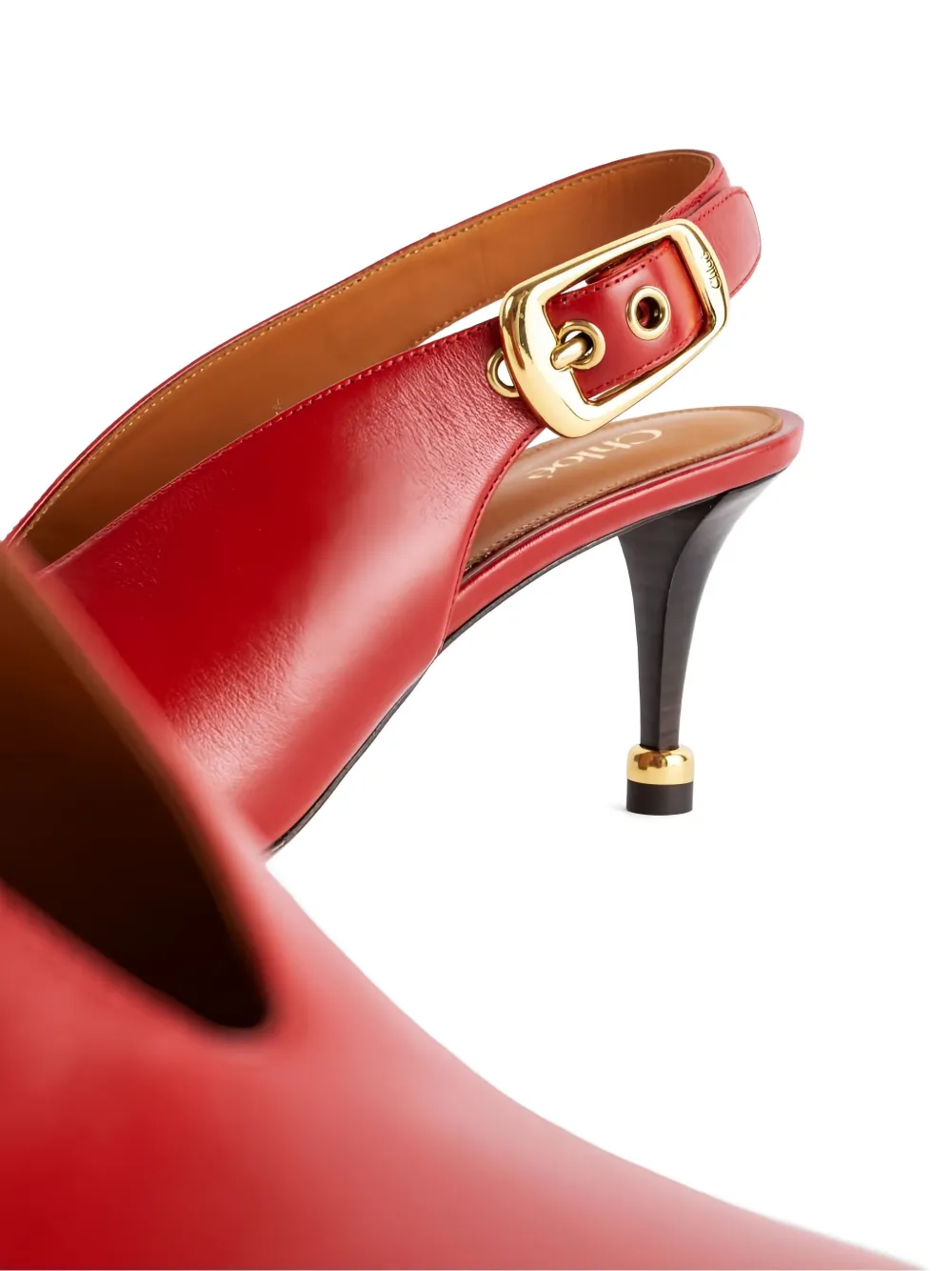 Chloé 70mm slingback calf-leather heeled pumps Red