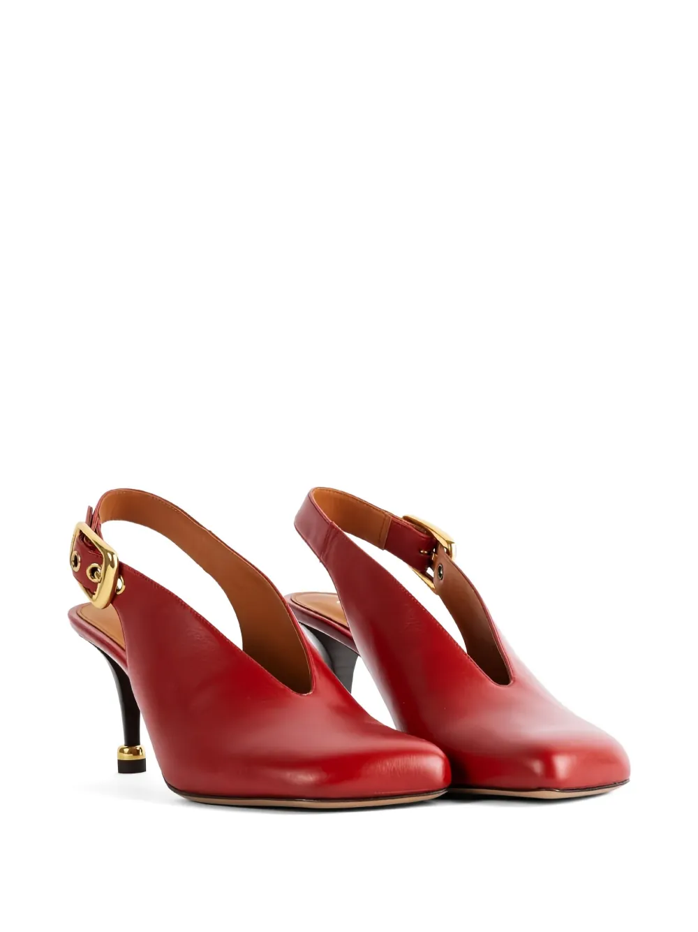 Chloé 70mm slingback calf-leather heeled pumps Red