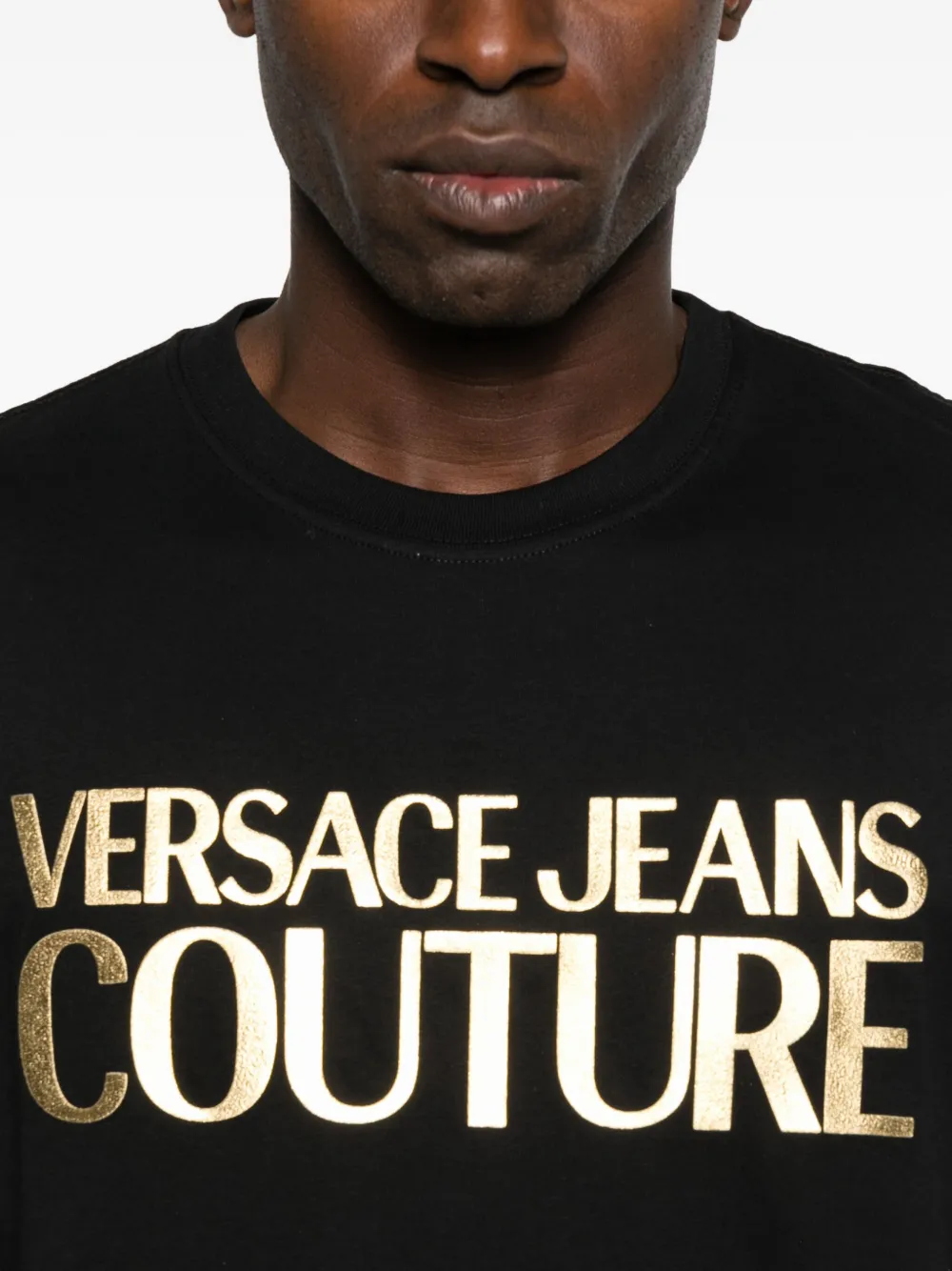 Versace Jeans Couture T-shirt met logoprint Zwart