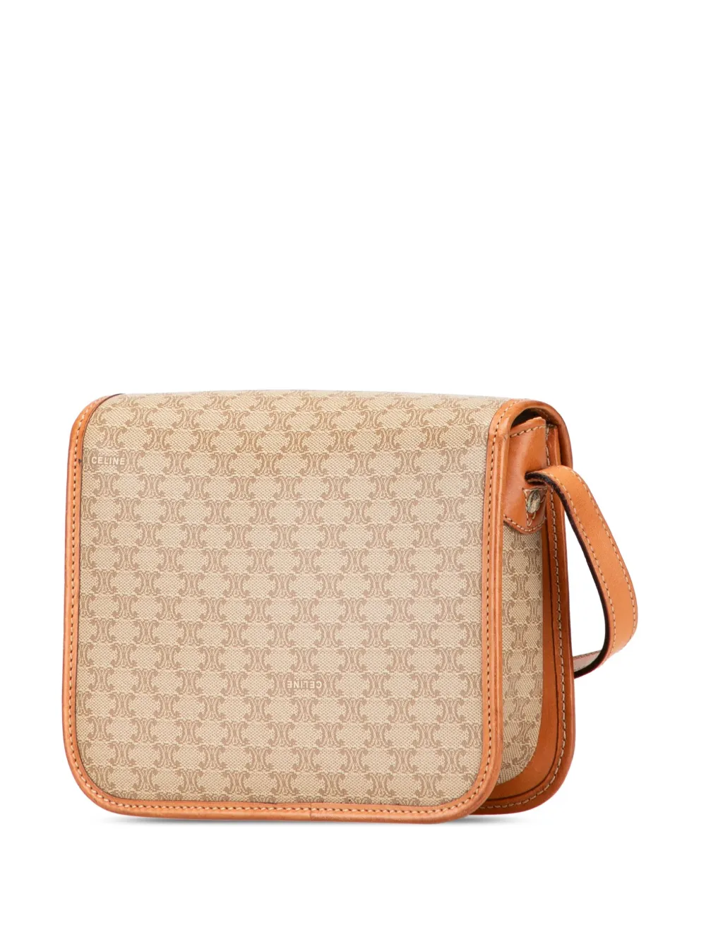 Pre-owned Celine 2009 Macadam Coated Canvas Crossbody Bag In Brown