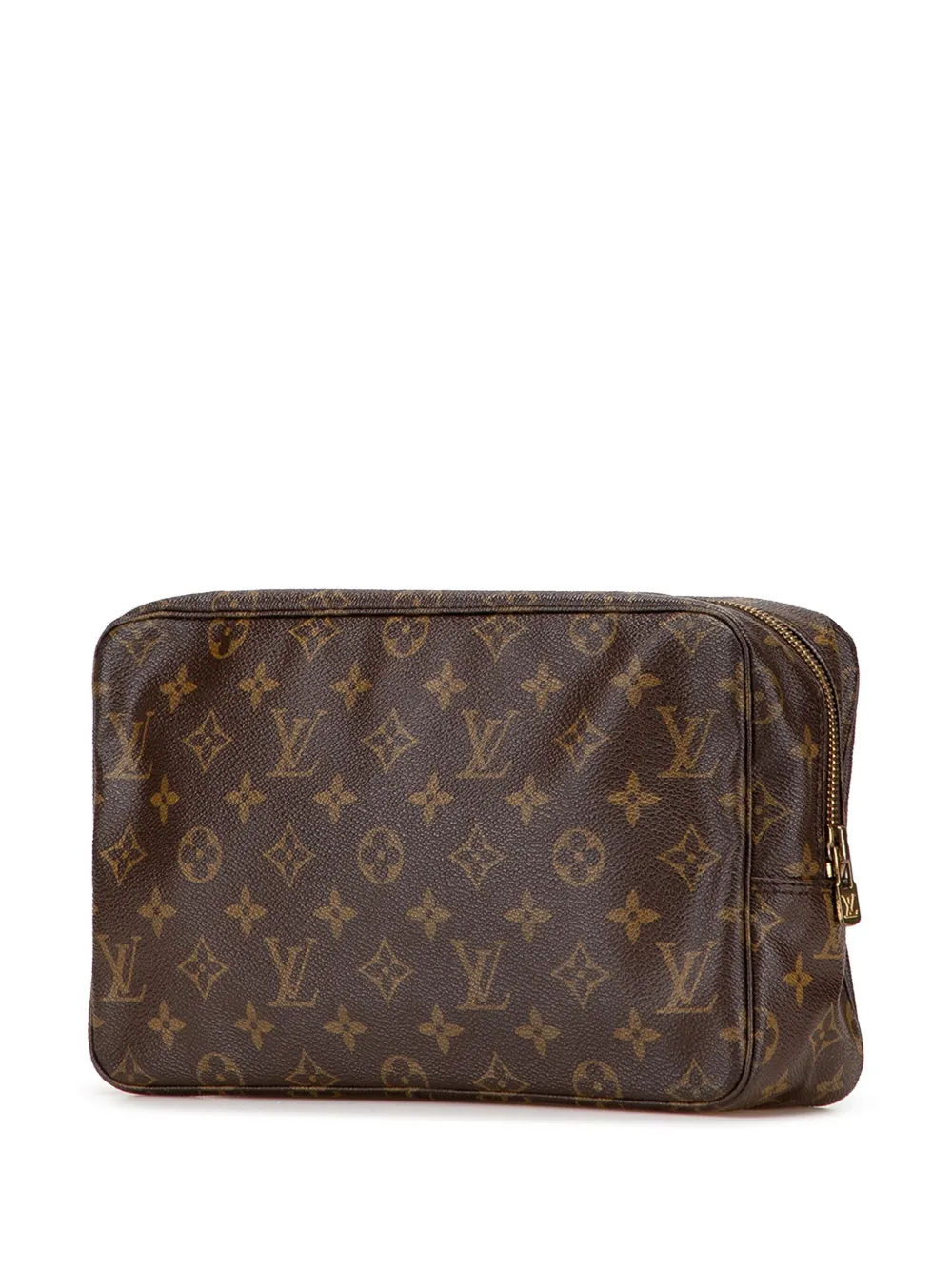 Pre-owned Louis Vuitton 1988 Monogram Trousse Toilette 28 Clutch Bag In Brown