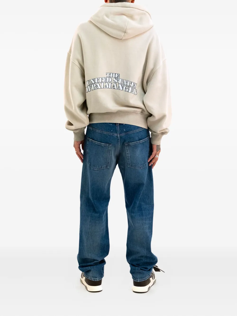 Palm Angels Hoodie met rits Beige