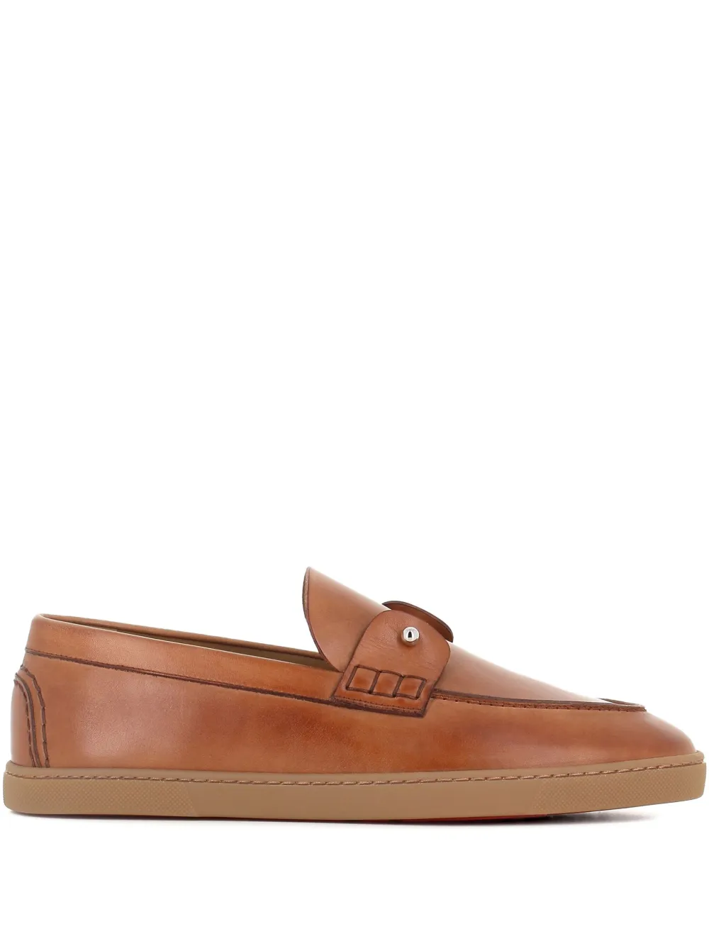 Christian Louboutin Chambeliboat leather boat shoes | Brown | Image 1