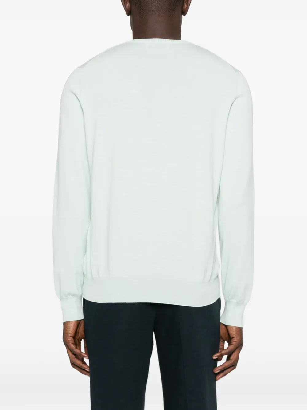 Gran Sasso V-neck Long-sleeved Sweater In Green