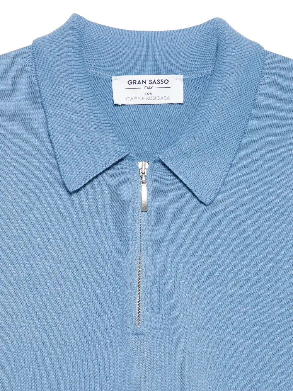 Gran Sasso Half-zip Polo Shirt In Blue
