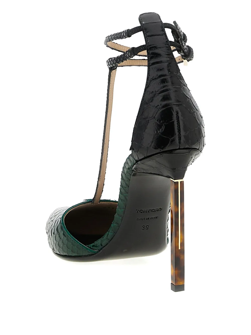 TOM FORD 105mm T-strap pumps Green