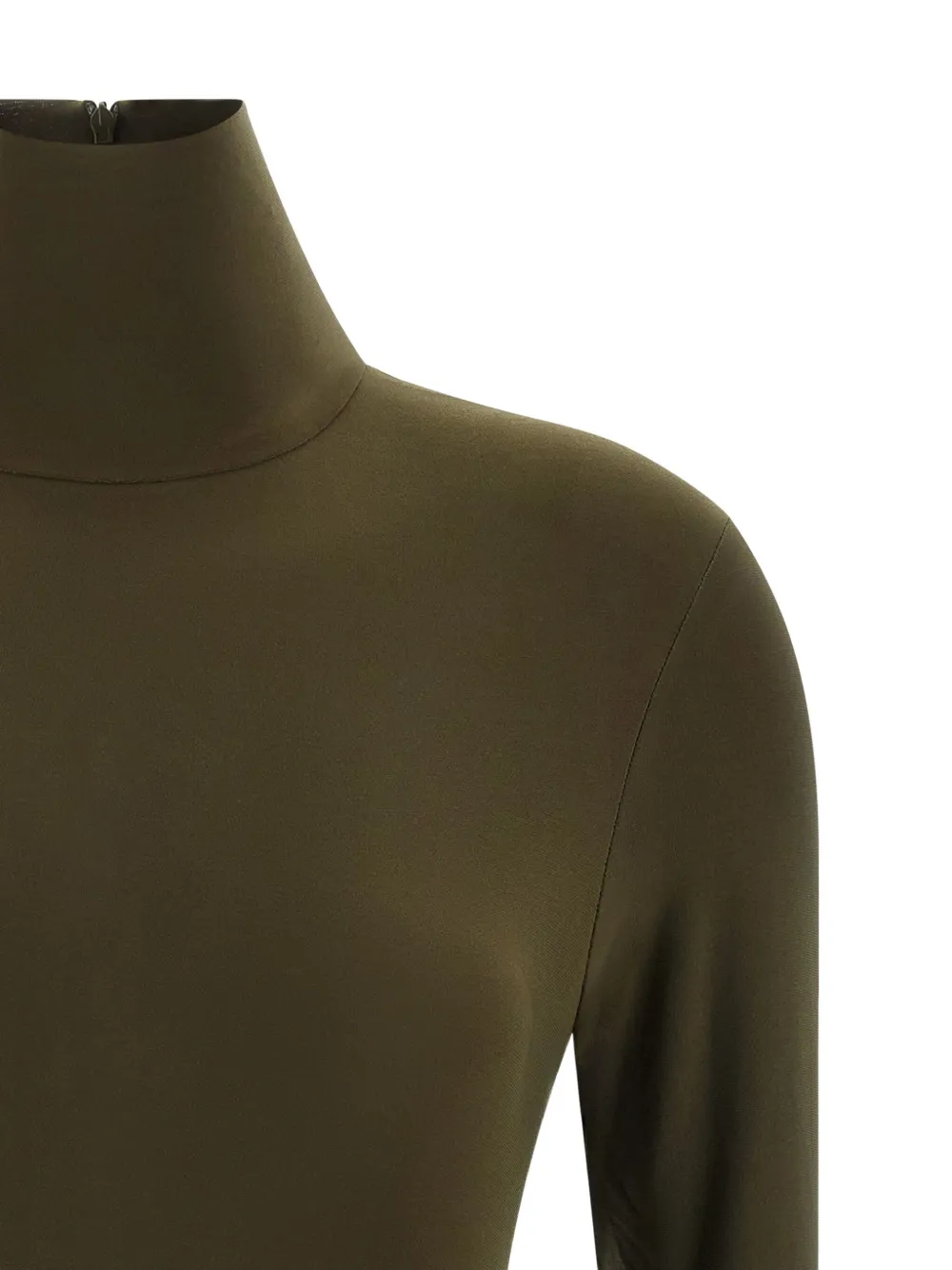 Norma Kamali High-neck Long-sleeved Bodysuit In Green