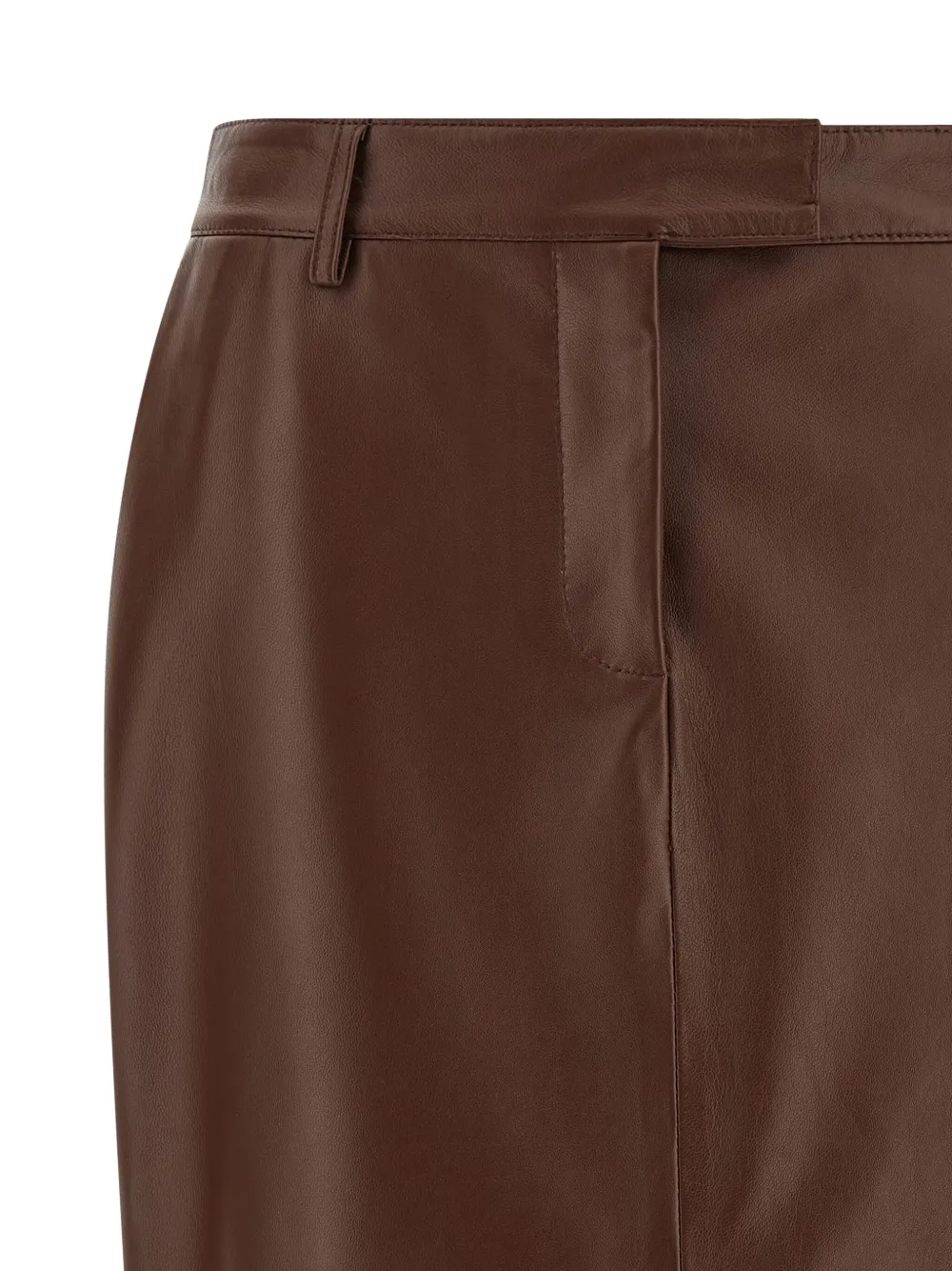Giuseppe Di Morabito Stylish Leather Skirt Featuring Back Slit In Brown