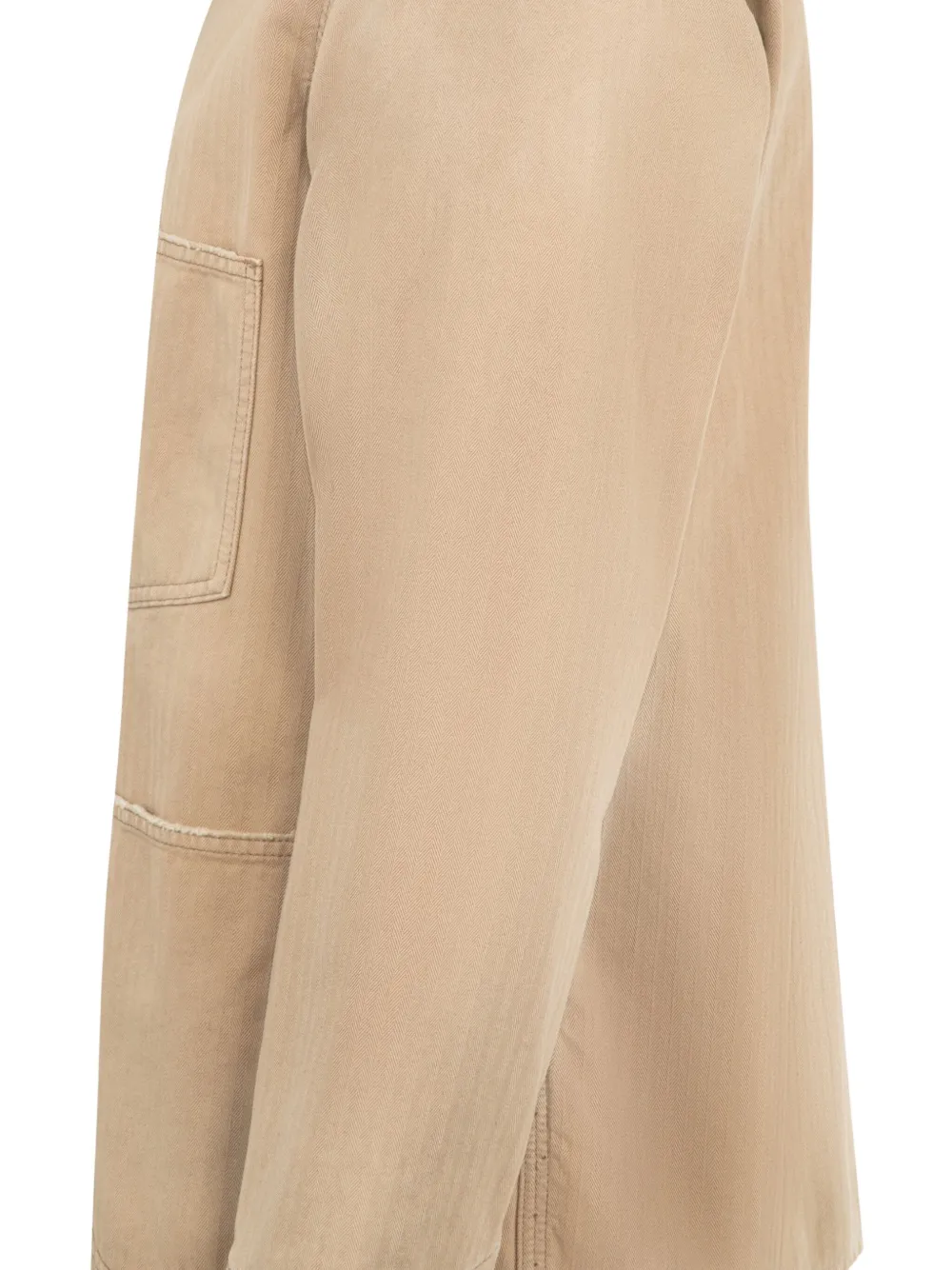 Maison Margiela Herringbone Weave Cotton Sports Jacket In Neutral