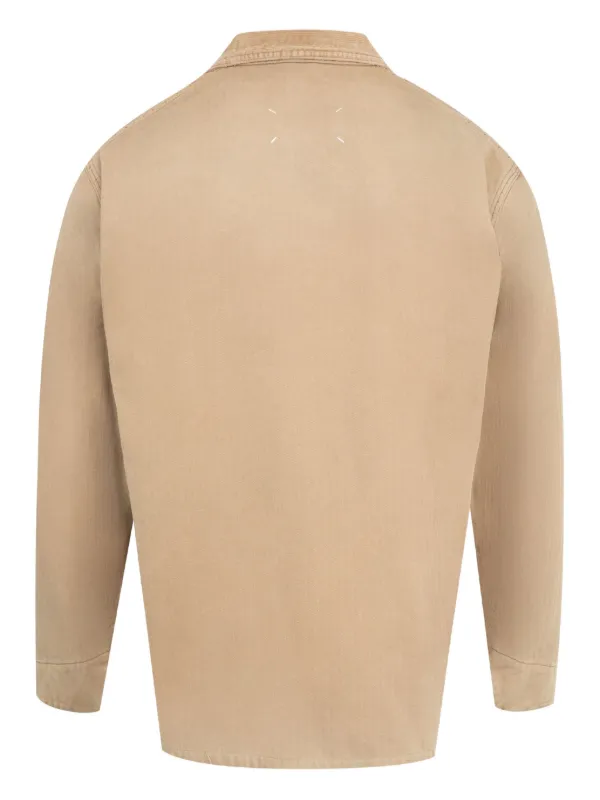 Maison Margiela herringbone-weave Shirt Jacket | Neutrals | FARFETCH