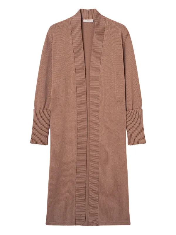 Fedeli Ribbed-cuff Cashmere Cardigan in Brown