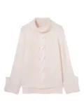 Fedeli cable-knit roll-neck sweater - Pink