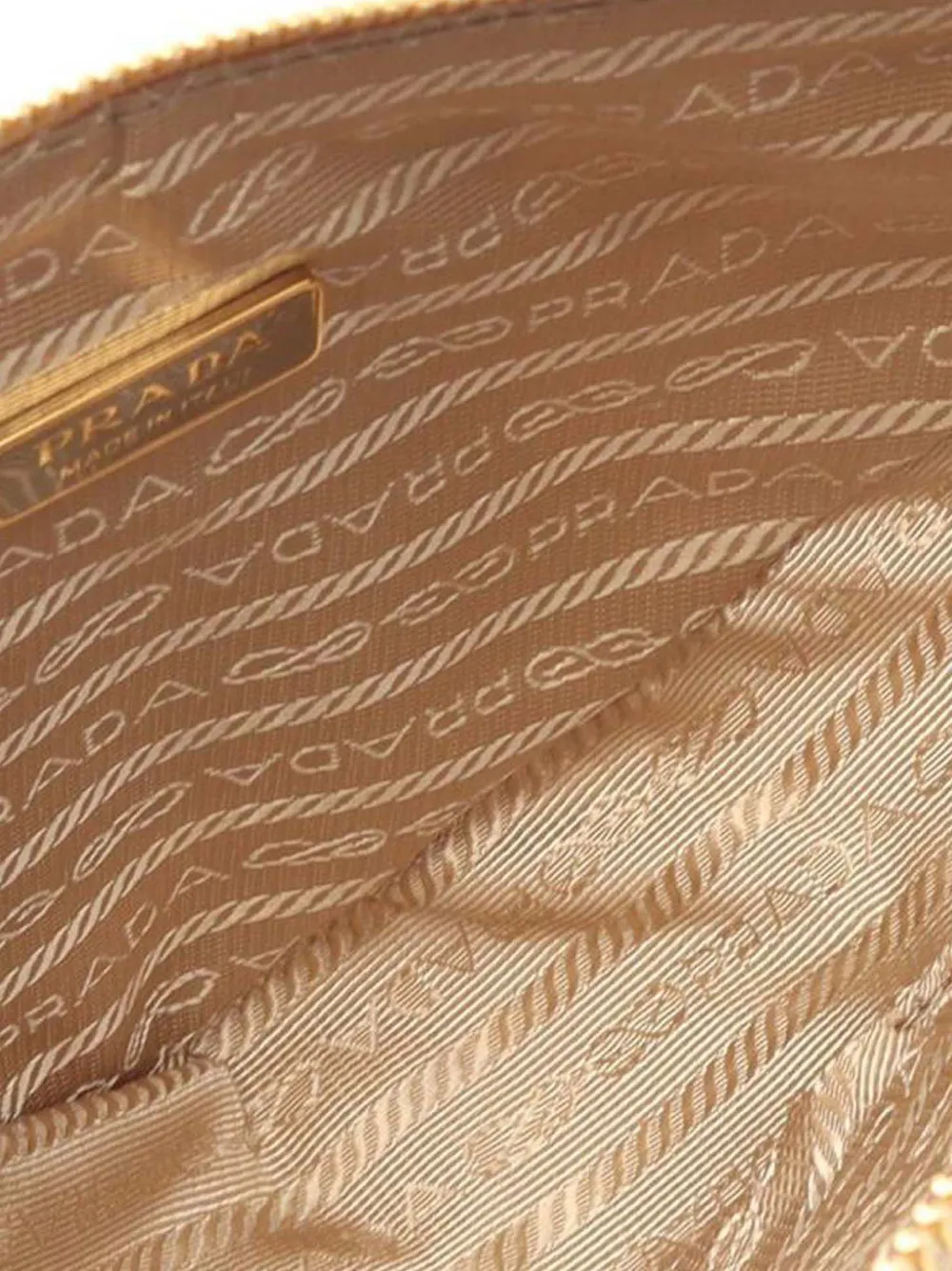 Pre-owned Prada 2013-2025 Mini Triangolo Jacquard Triangle Symbole Satchel In Brown